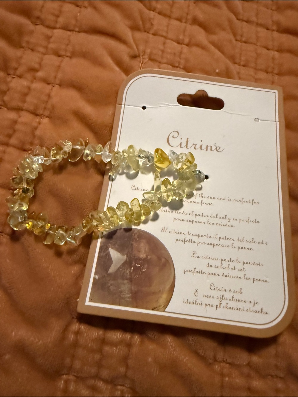 Citrine Chip Stretch Bracelet - Yellow Gemstone